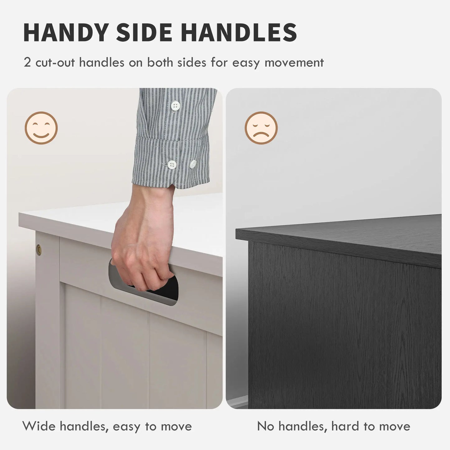 White Storage Trunk with Safety Hinges, Entryway Bench, Side Handles, White Storage Ottomans & Benches at Gallery Canada