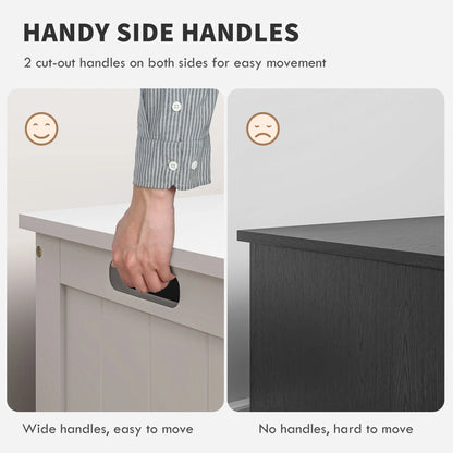 White Storage Trunk with Safety Hinges, Entryway Bench, Side Handles, White Storage Ottomans & Benches at Gallery Canada