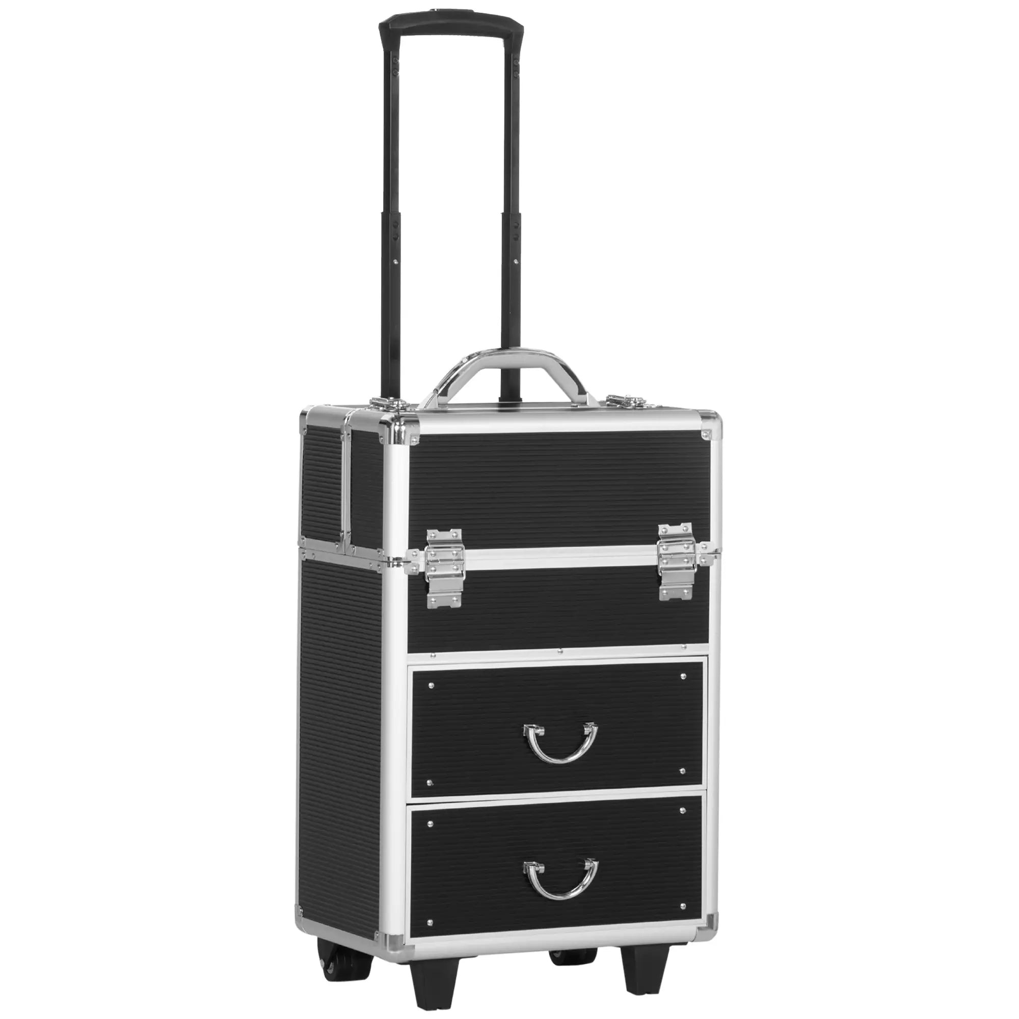 Aluminum Rolling Makeup Train Case, Lockable Travel Cart, Black Makeup Cases at Gallery Canada