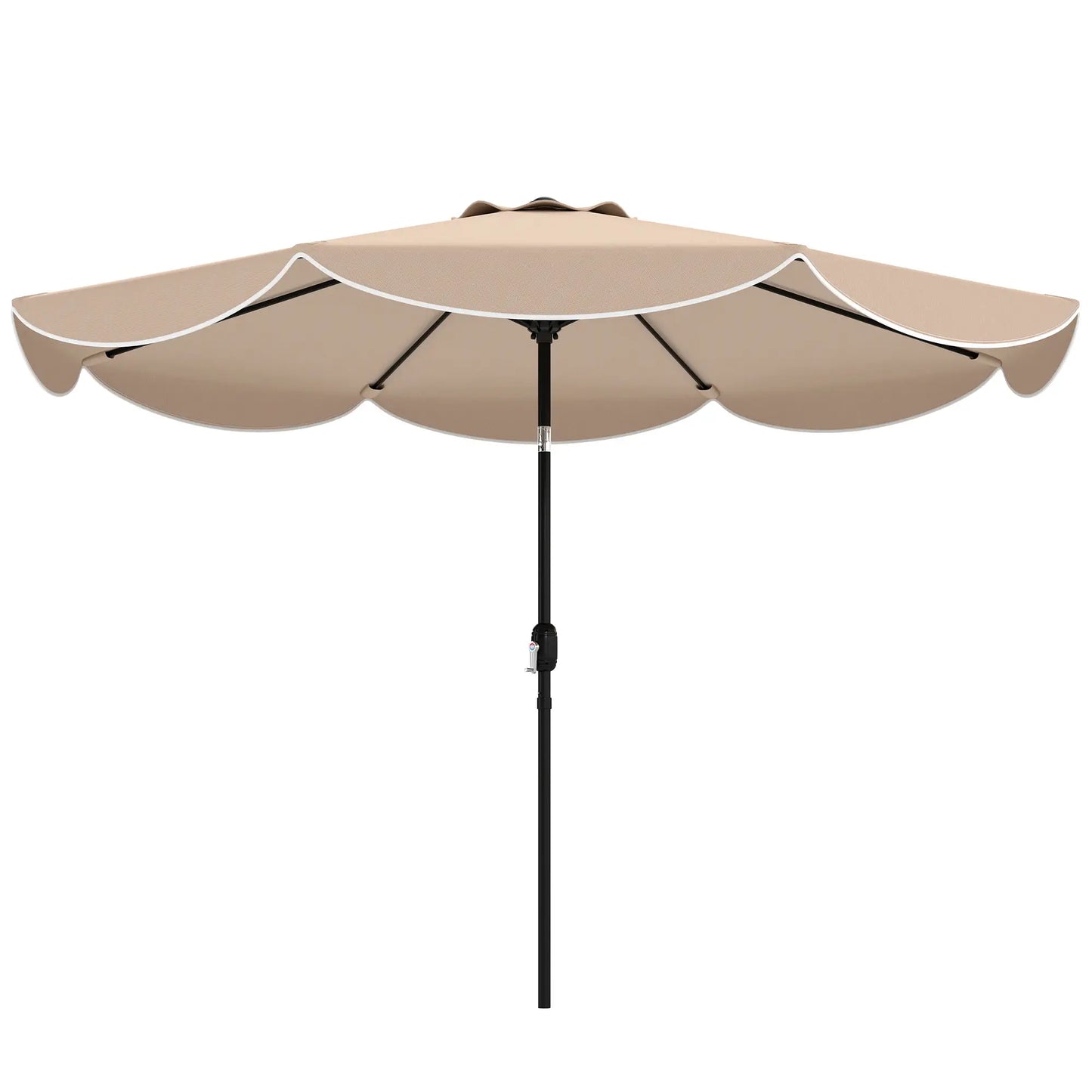 9' x 9' Round Market Umbrella, Tilt Crank Patio, Khaki Sun Umbrellas Khaki, Black at Gallery Canada