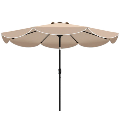 9' x 9' Round Market Umbrella, Tilt Crank Patio, Khaki Sun Umbrellas Khaki, Black at Gallery Canada