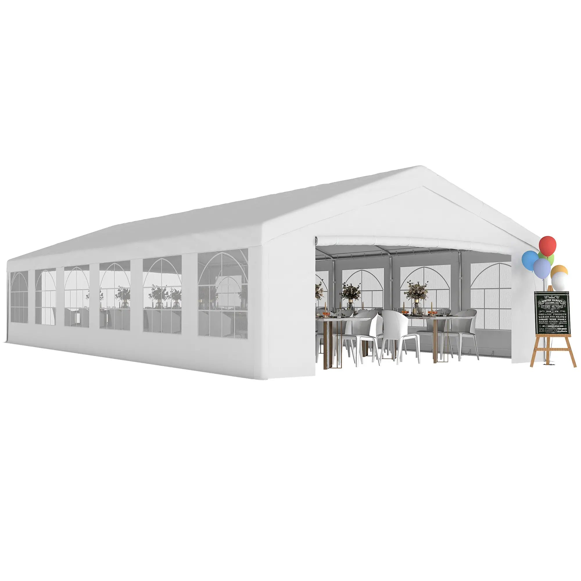 40'x20' Heavy Duty Party Tent, Removable Sidewalls, White Canopy Tents White at Gallery Canada