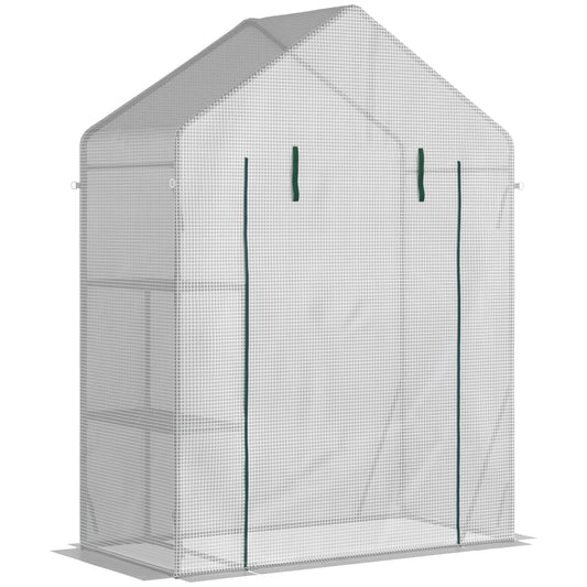 56"x29" Walk-in Greenhouse for Outdoor, Portable Gardening Plant Hot House with 2-Tier Shelf, Roll-Up Zippered Door, PE Cover, Green at Gallery Canada