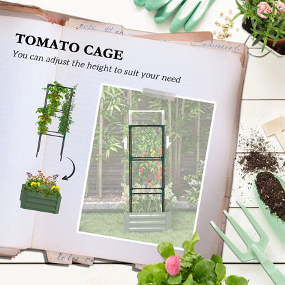 Galvanized Planter Box, Outdoor Raised Garden Bed, 3-Tier Trellis Tomato Cage Galvanized Planter Boxes at Gallery Canada
