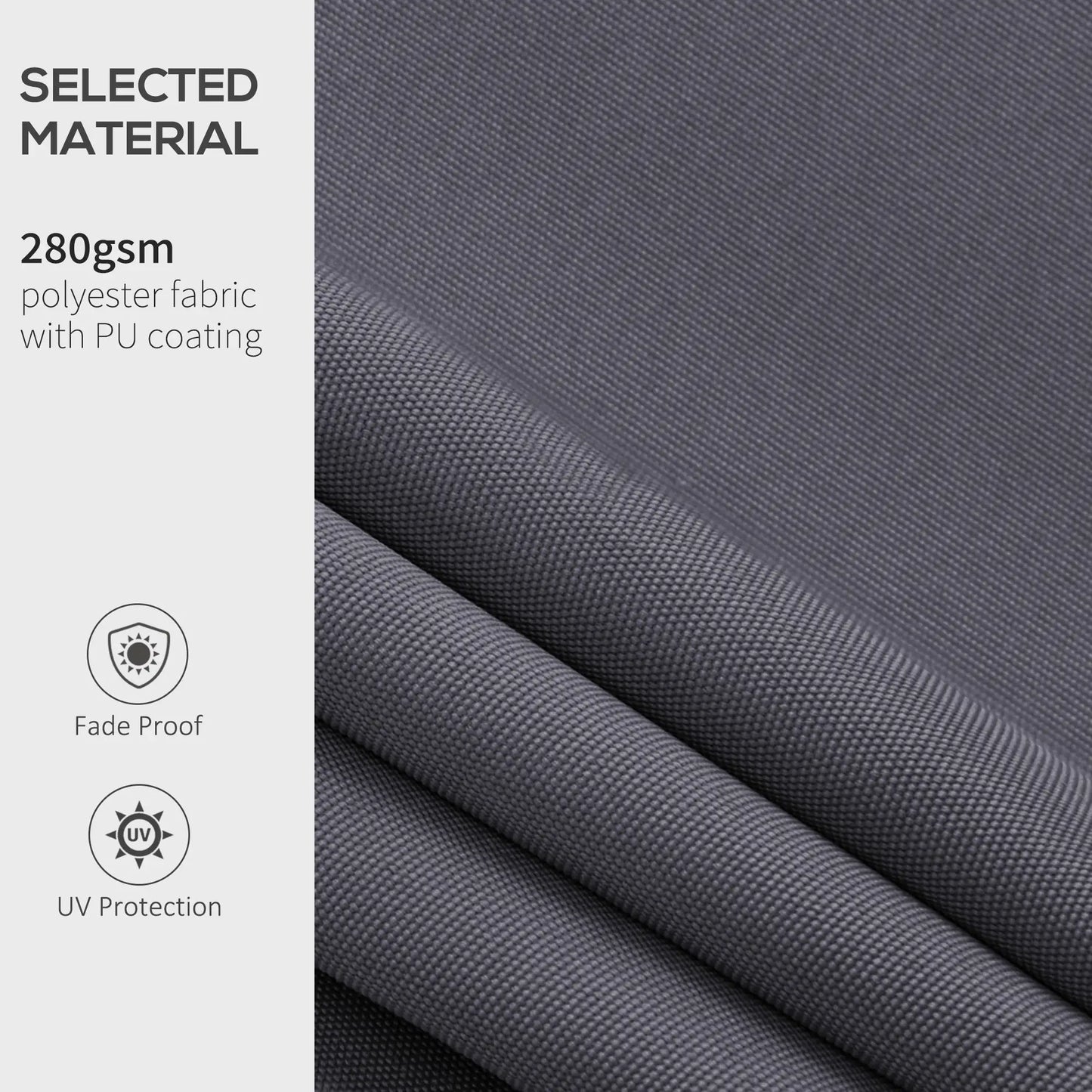 11' x 8' Outdoor Canopy, Retractable Awning, UV Protection, Grey Awning Fabric Replacement at Gallery Canada