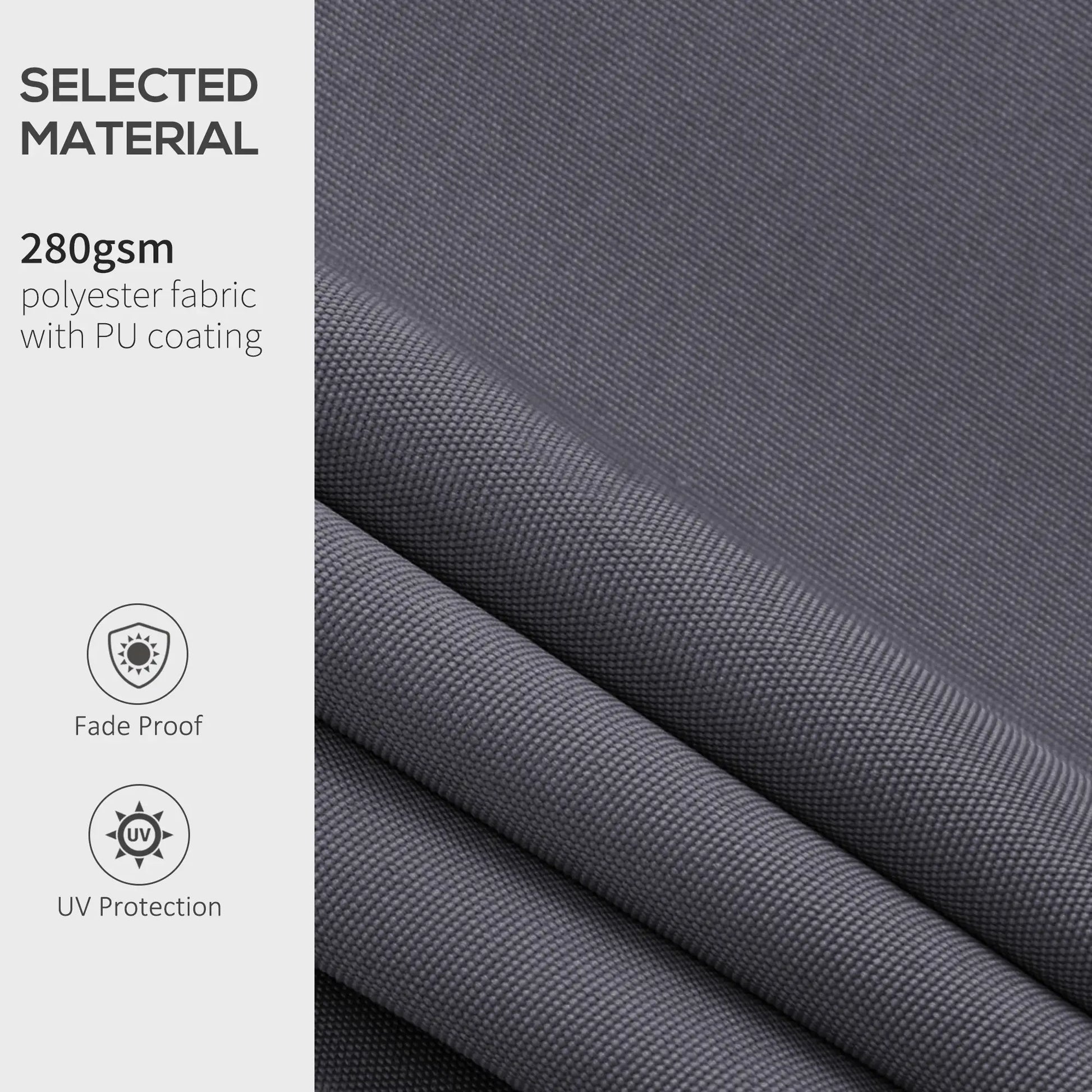 11' x 8' Outdoor Canopy, Retractable Awning, UV Protection, Grey Awning Fabric Replacement at Gallery Canada