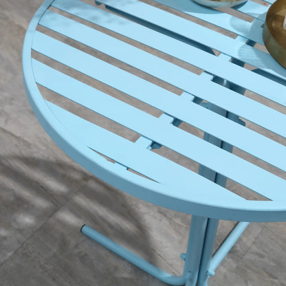 3-Piece Patio Bistro Set, Metal Frame, 2 Chairs & Round Table, Sky Blue Bistro Sets at Gallery Canada