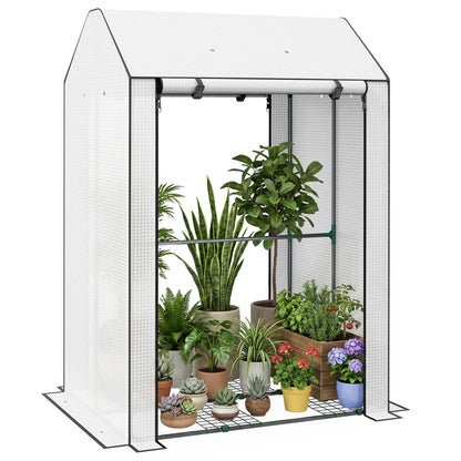 Mini Greenhouse With 4 Wire Shelves, Portable, 39.4" x 31.5" x 59.1", White Mini Greenhouses at Gallery Canada