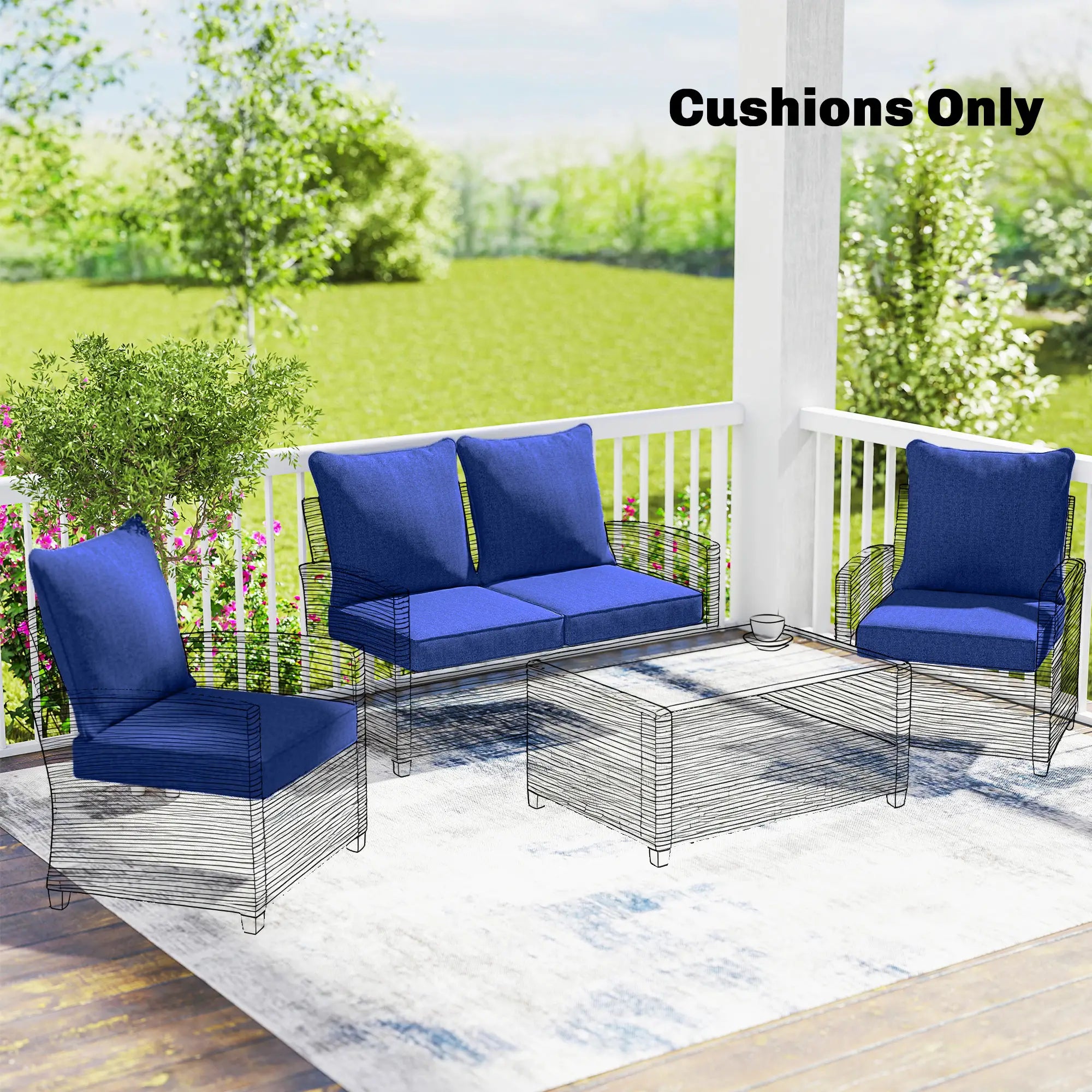 Outdoor Chair Cushions Set Of 4, 24