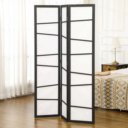 5.6ft Folding Room Divider, 3 Panel Wood Frame, White Room Dividers at Gallery Canada