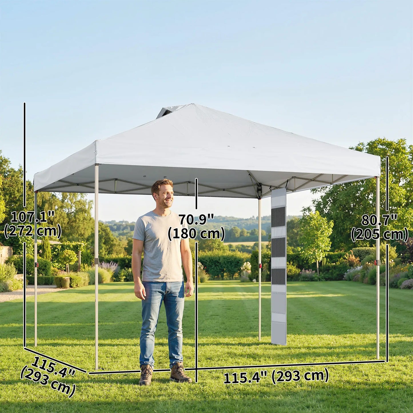 9.6 x 9.6 ft Pop Up Canopy Tent, UPF 50+, Sandbags, Wheeled Bag Pop Up Canopies at Gallery Canada