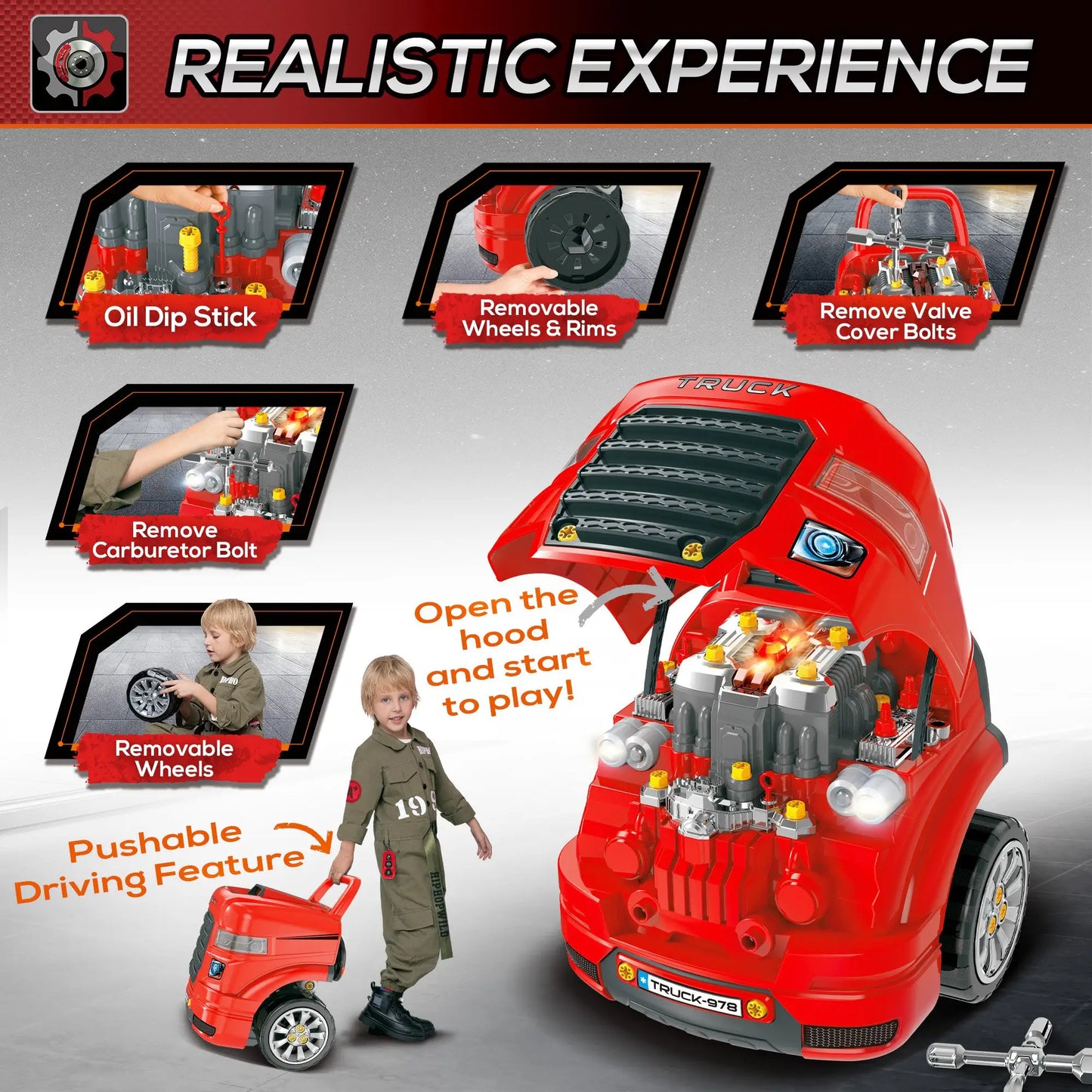 Smart Truck Engine Toy Set, Mini Car Service Station, Kids Tool Set, 3-5 Years Workbench Toy Sets at Gallery Canada