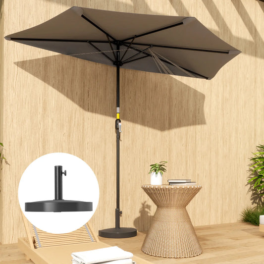 20 lbs Resin Half Parasol Base, Outdoor Umbrella Stand, Black Umbrella Bases Black at Gallery Canada