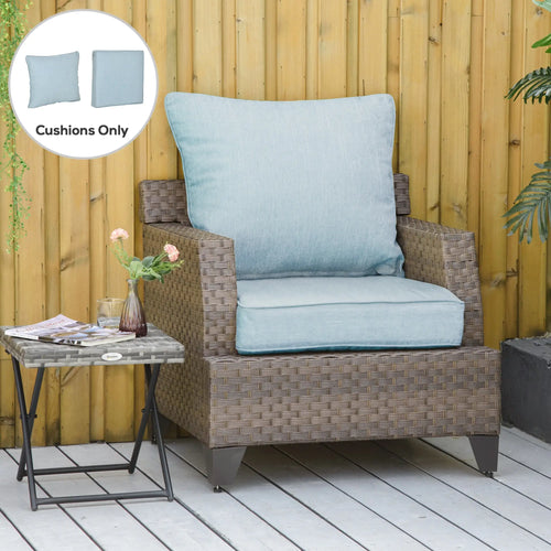 Patio Chair Cushions, Thick Deep Seat, Light Blue