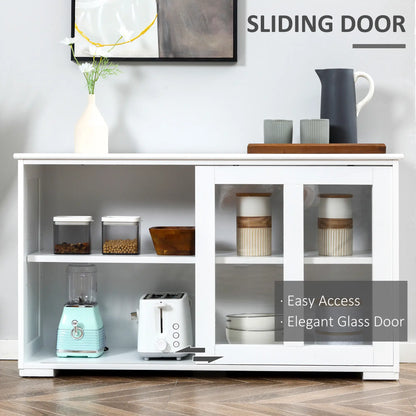 Modern Kitchen Sideboard, Stackable Storage Cabinet, Sliding Glass Door, White Bar Cabinets at Gallery Canada