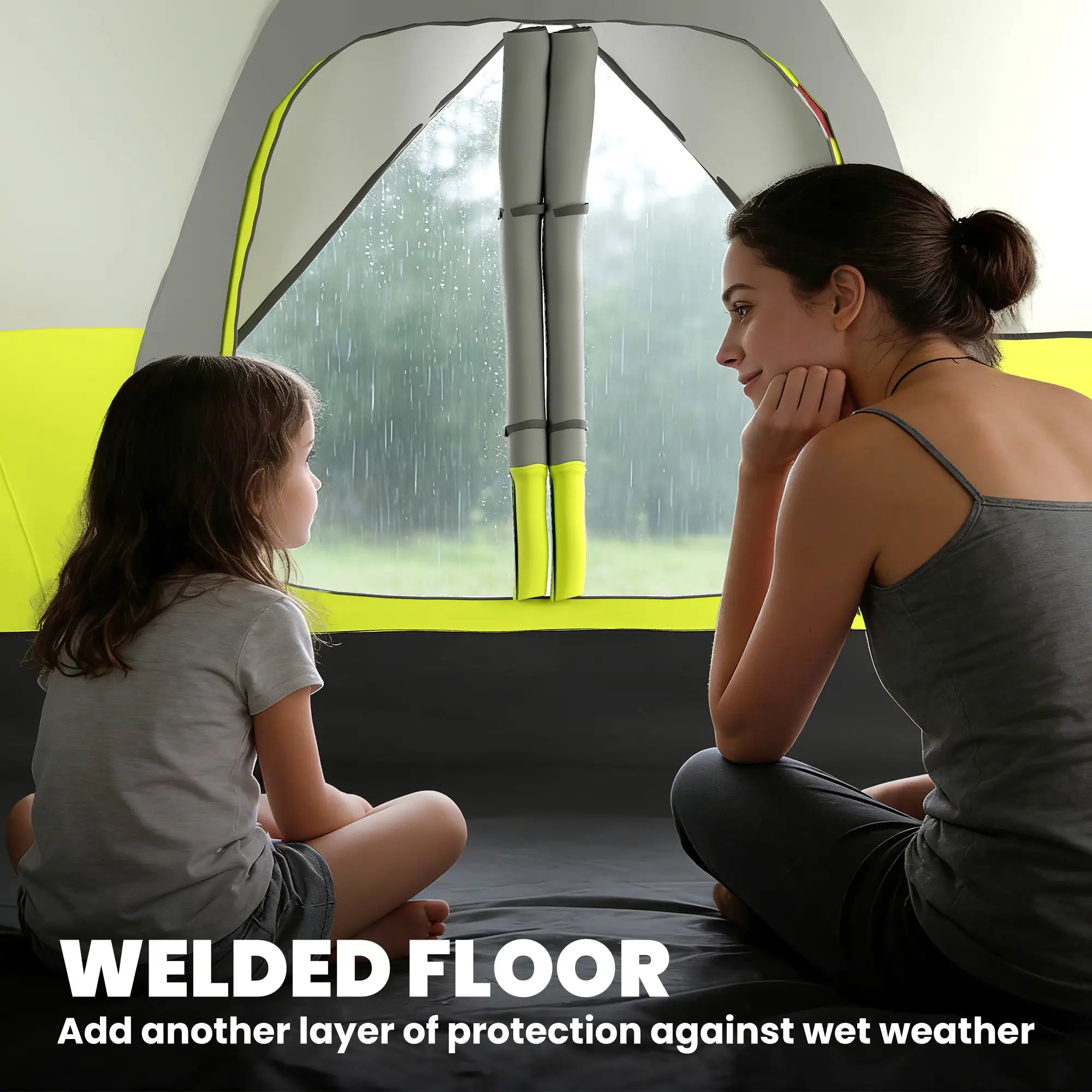 6-8 Person Camping Tent, 2000mm Waterproof Rainfly, Carry Bag, Green Camping Tents at Gallery Canada