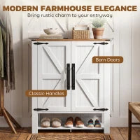 5 Tier Shoe Cabinet, Rustic White, Open Cubby Storage, Rustic White
