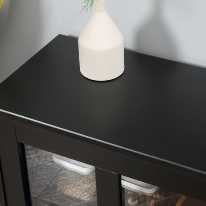 Modern Kitchen Sideboard, Stackable Storage Cabinet, Sliding Glass Door, Black Bar Cabinets at Gallery Canada