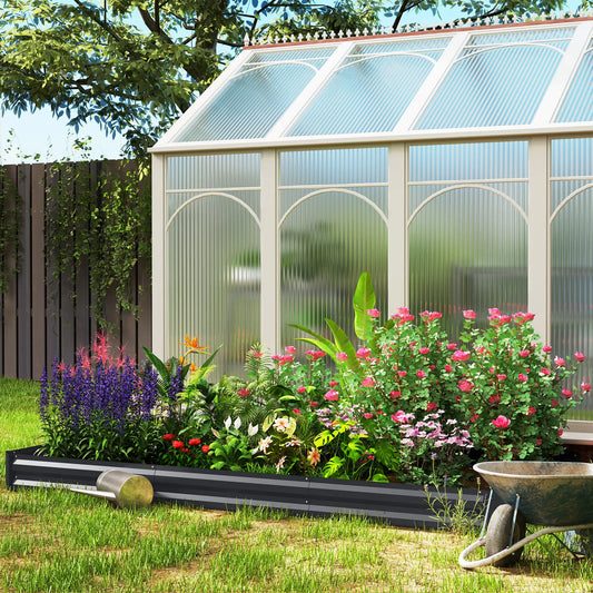 Galvanized Raised Bed, 8' x 4' x 1', Metal Planter Box for Garden Raised Garden Beds Dark Grey at Gallery Canada