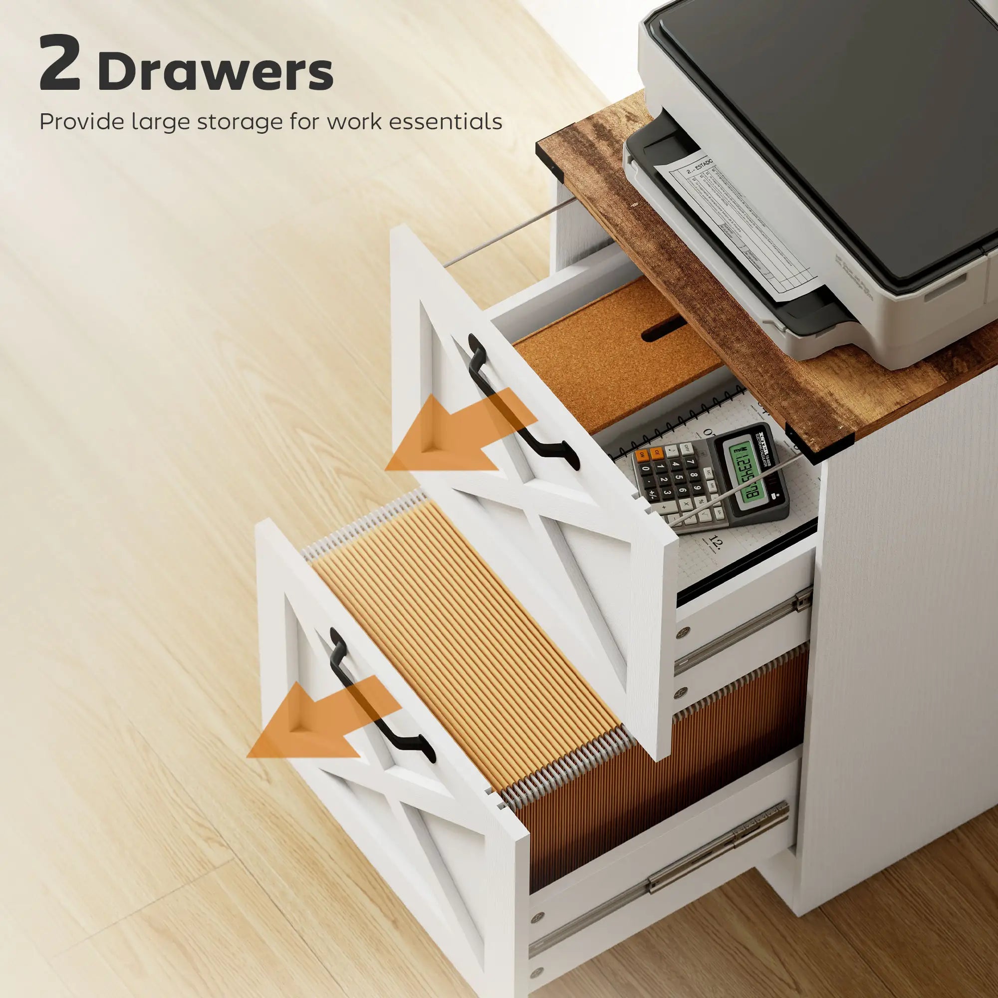 2 Drawer File Cabinet, Silent Slides, Letter/A4, White Office Cabinets & Cupboards at Gallery Canada