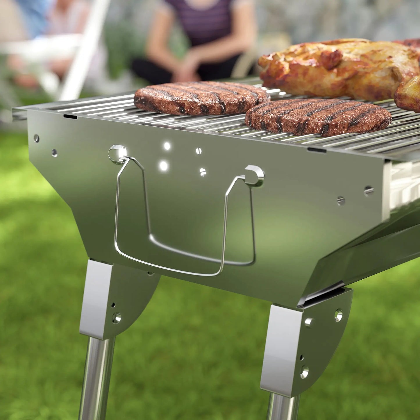 Stainless Steel Charcoal BBQ Grill, Portable With Handles Charcoal BBQ Grils at Gallery Canada