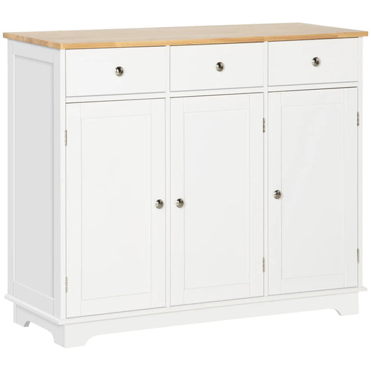 Modern Sideboard, Buffet Cabinet with Storage, Drawers, Adjustable Shelves, White Bar Cabinets White at Gallery Canada