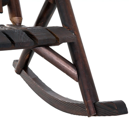 Rustic Fir Wood Adirondack Rocking Chair, Outdoor Patio Furniture Outdoor Rocking Chairs at Gallery Canada