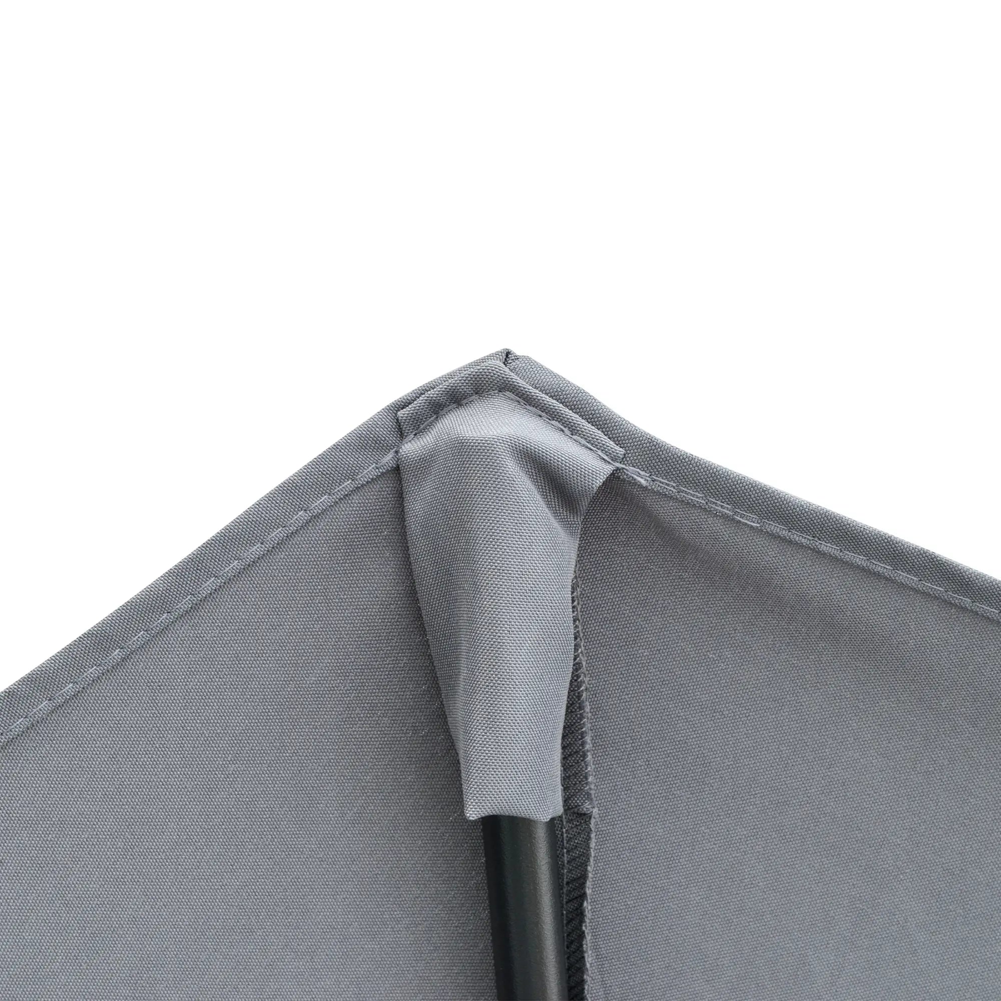 6.6 x 6ft Half Patio Umbrella, Double-Sided Canopy, Crank Handle, Grey Sun Umbrellas at Gallery Canada