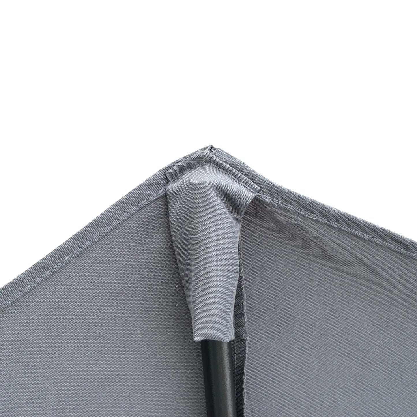 6.6 x 6ft Half Patio Umbrella, Double-Sided Canopy, Crank Handle, Grey Sun Umbrellas at Gallery Canada
