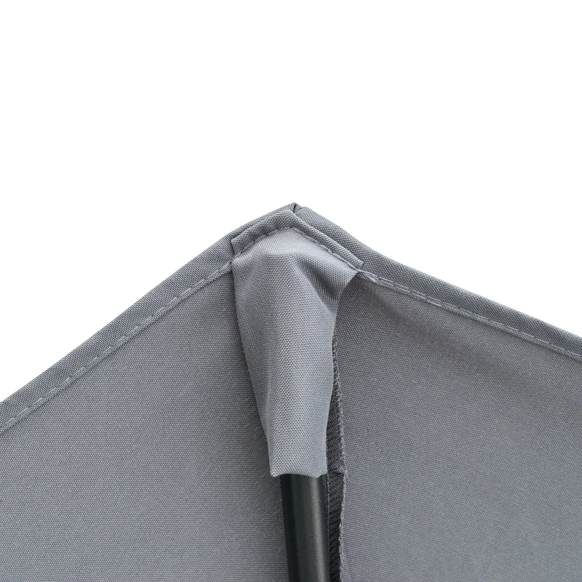 6.6 x 6ft Half Patio Umbrella, Double-Sided Canopy, Crank Handle, Grey Sun Umbrellas at Gallery Canada