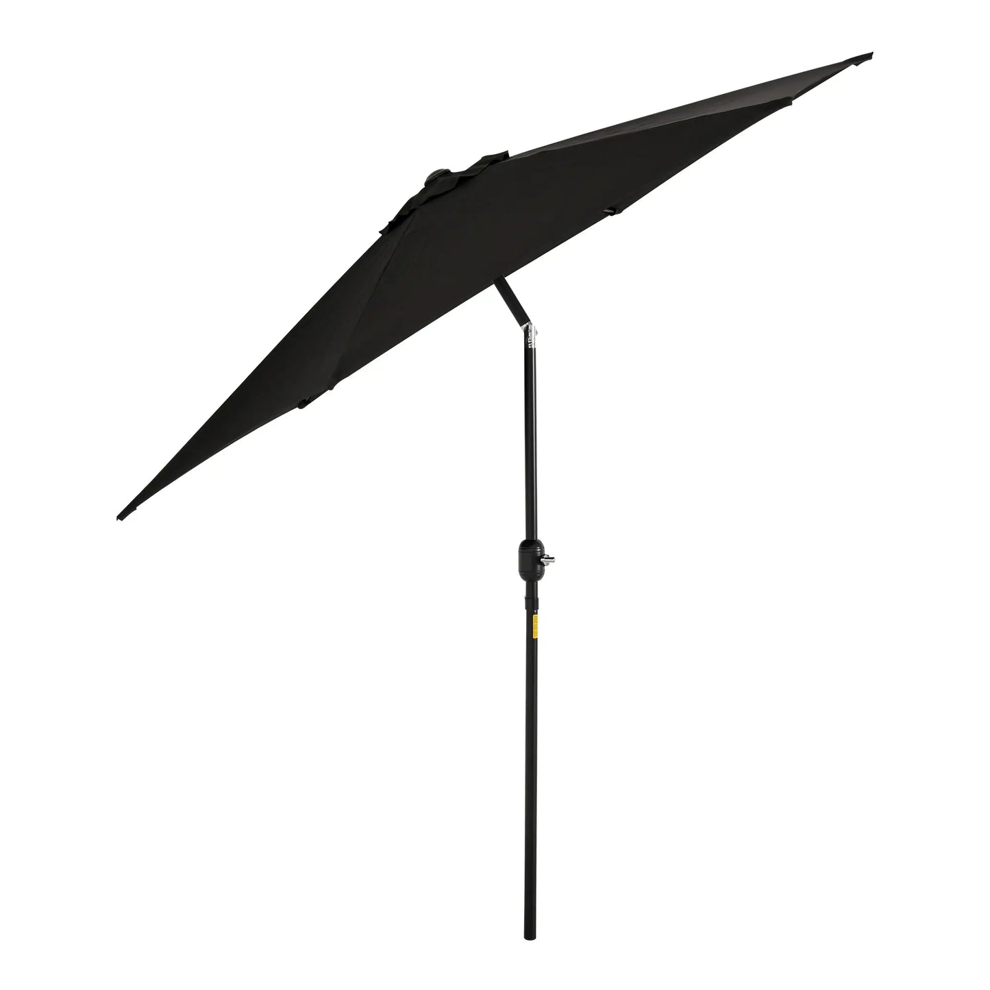8.5' Round Aluminum Patio Umbrella, Tilt Canopy, 6 Ribs, Black Sun Umbrellas Black at Gallery Canada