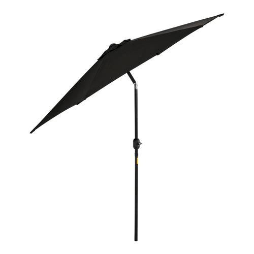 8.5' Round Aluminum Patio Umbrella, Tilt Canopy, 6 Ribs, Black