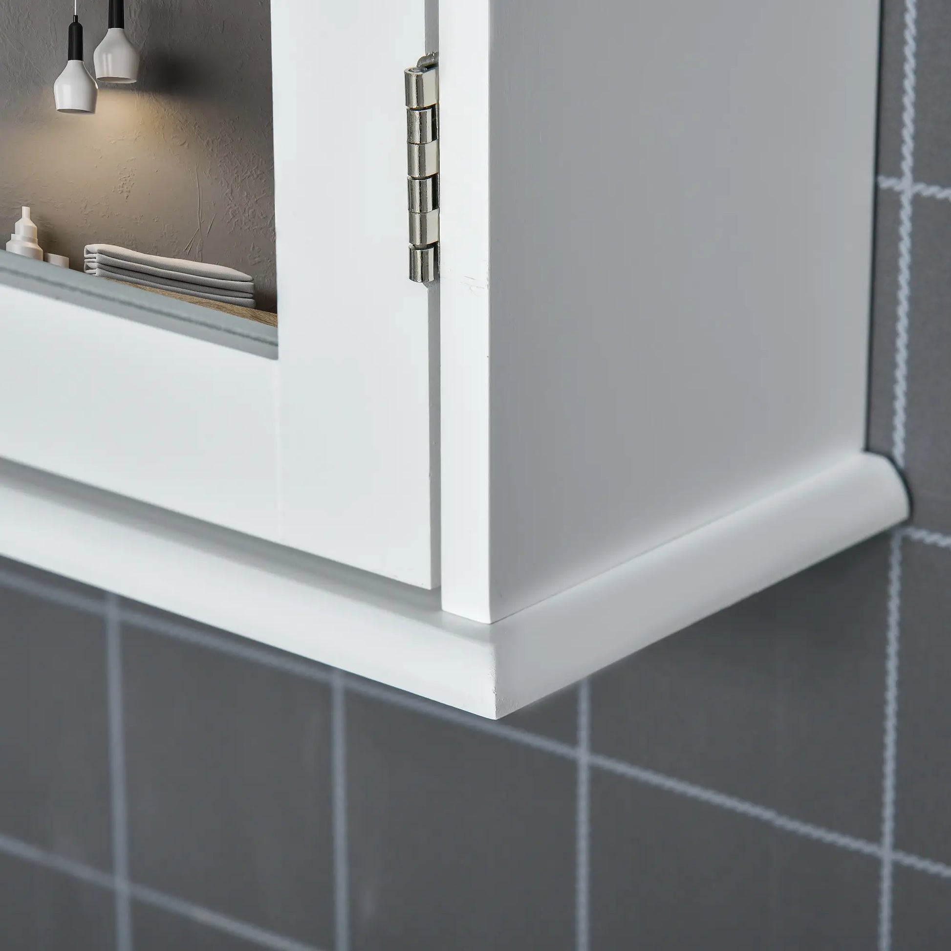 Wall Mounted Bathroom Mirror Cabinet, With Shelves, White Mirror Medicine Cabinets at Gallery Canada