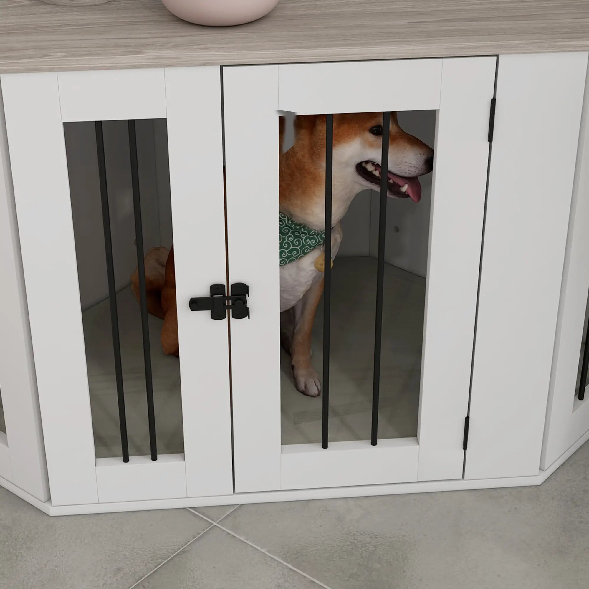 Dog Crate Furniture with Cushion, 41 Inch, Corner Design, Multi Color Houses, Kennels & Pens at Gallery Canada
