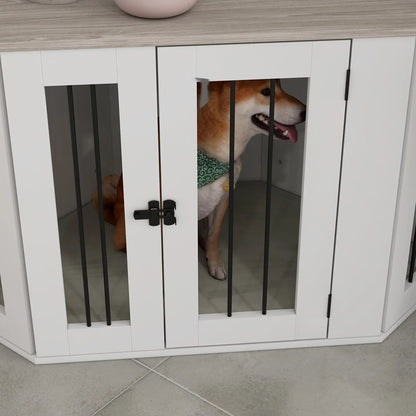 Dog Crate Furniture with Cushion, 41 Inch, Corner Design, Multi Color Houses, Kennels & Pens at Gallery Canada