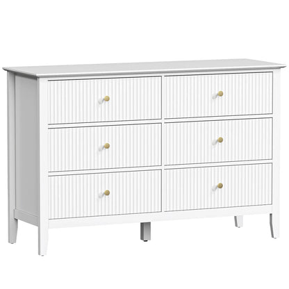 Modern 6 Drawer Dresser, Double Chest, White Storage Cabinets at Gallery Canada