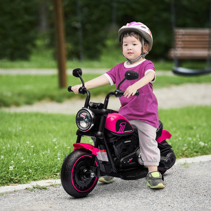6V Kids Motorcycle with Training Wheels, Pink Electric Motorcycles at Gallery Canada