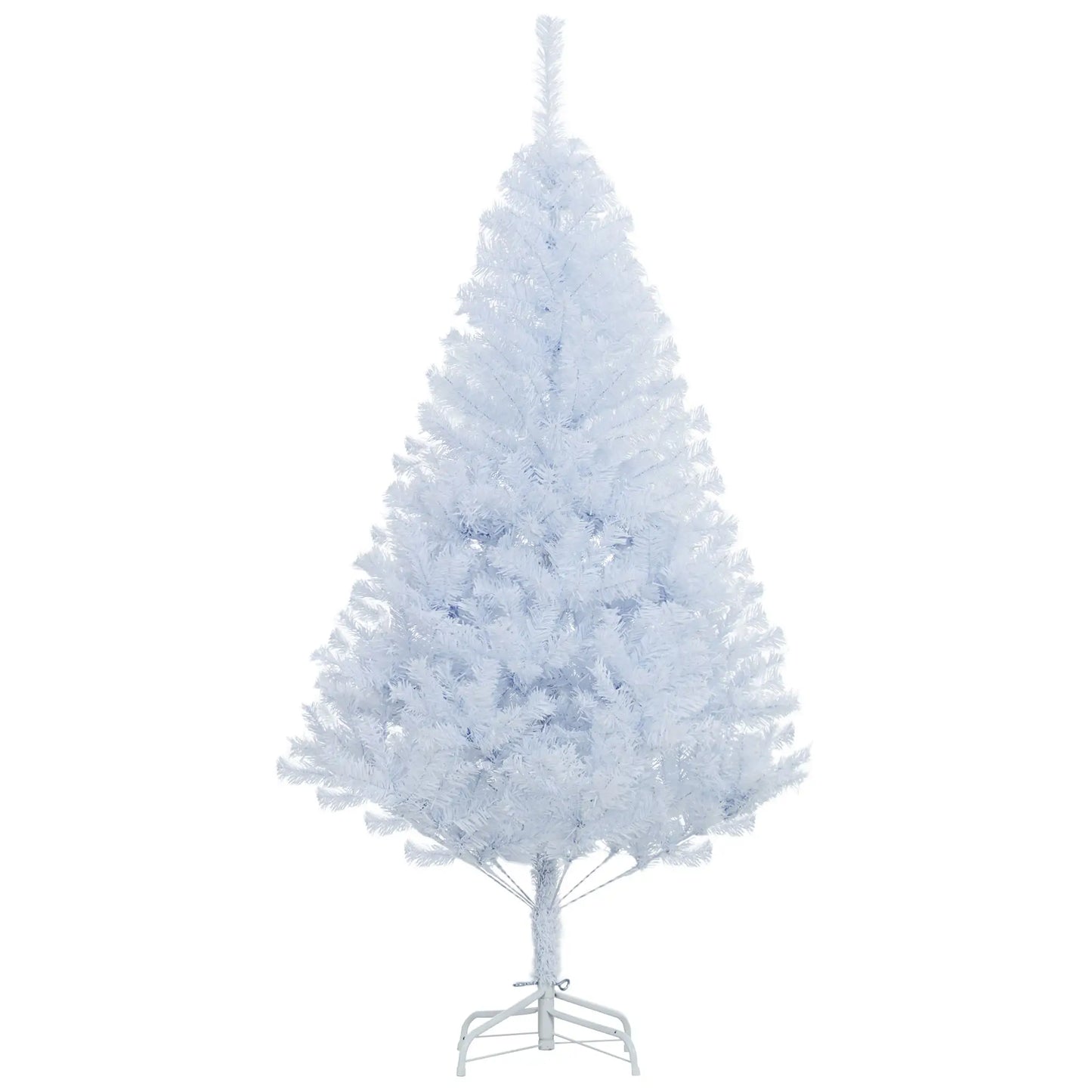 5ft Artificial Christmas Tree, 536 Branch Tips, Metal Stand, White White Christmas Trees White at Gallery Canada