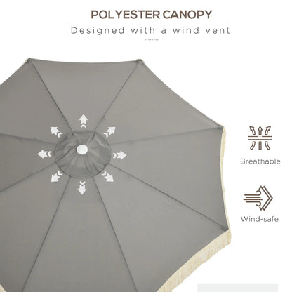 8.7 x 8.7 ft Outdoor Umbrella, Tilt Vent, Patio Parasol, Grey Sun Umbrellas at Gallery Canada