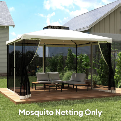 Mosquito Netting for Gazebo, 10' x 12', Cream White, Black Gazebo Sidewalls at Gallery Canada