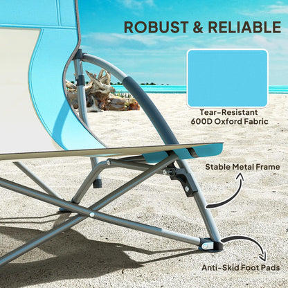 Folding Beach Chairs, Mesh Back, Carry Bag, Cup Holder, 22.8" x 21.7" x 24.4" Picnic Tables & Camping Chairs at Gallery Canada