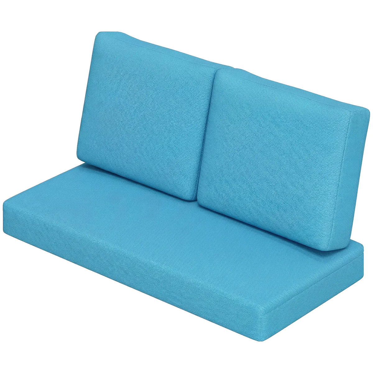 2 Seater 5" Thick Outdoor Seat Cushions, 7" Backrest, Turquoise Patio Chair Cushions Turquoise at Gallery Canada