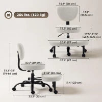 Ergonomic Cross Legged Office Chair, 360 Swivel, Cream