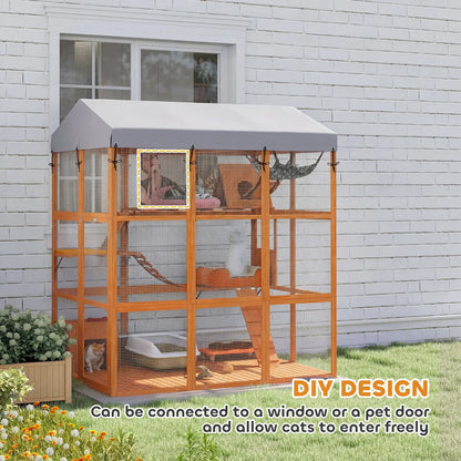 81"H Catio Outdoor Enclosure, Prevents Escaping, Easy Cleaning, Orange Outdoor Cat Enclosures at Gallery Canada
