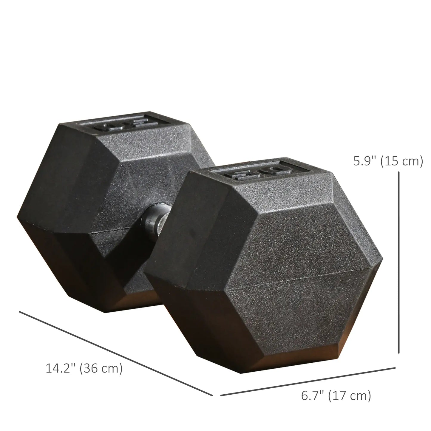 2 x 50lbs Hex Dumbbell Set, Rubber Weights, Non-Slip Handles, Anti-Roll Dumbbells & Barbells at Gallery Canada
