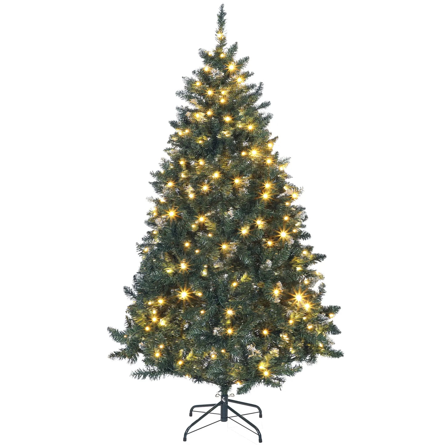 6 ft Frosted Prelit Christmas Tree, Dual Colour LED Light, Hinged, Easy Assembly, Dual Colour Pre Lit Christmas Trees Green, White at Gallery Canada