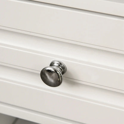 Modern Kitchen Buffet Cabinet, Drawer, 12-Bottle Wine Rack, White