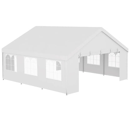 Heavy Duty Party Tent, 19.5' x 19', Large Canopy, White Canopy Tents at Gallery Canada