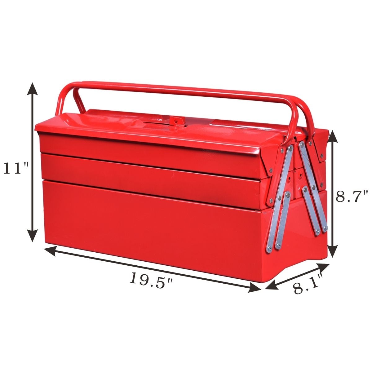20 Inch Metal Tool Box With 5 Trays, Red Tool Boxes at Gallery Canada