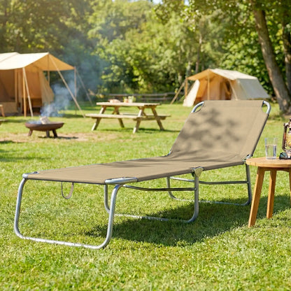 Folding Outdoor Lounge Chair, Reclining Tanning Chair, Brown Lounger Chairs at Gallery Canada